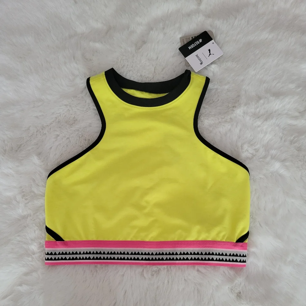 💛PUMA LEMLEM CROPPED TRAINING TANK TOP SIZE S